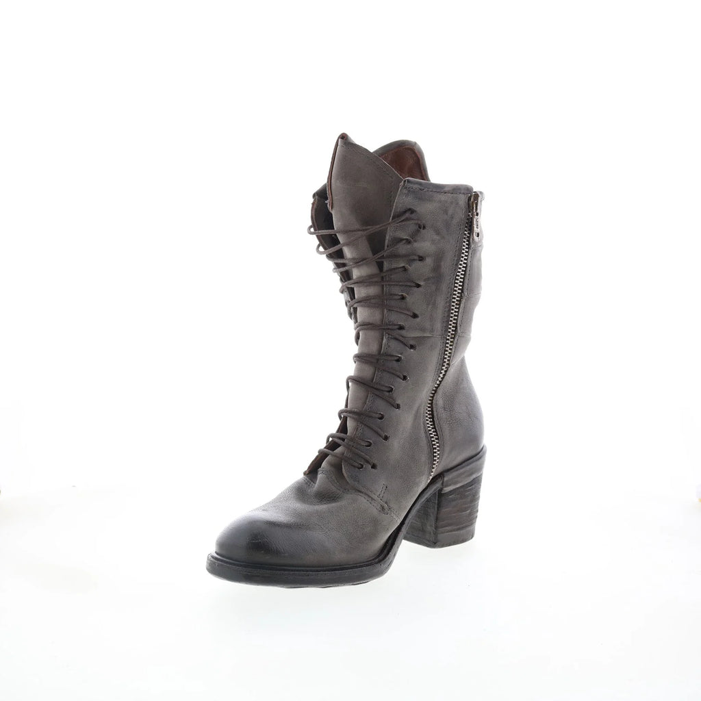 Jasper Womens Gray Leather Zipper Casual Dress Boots