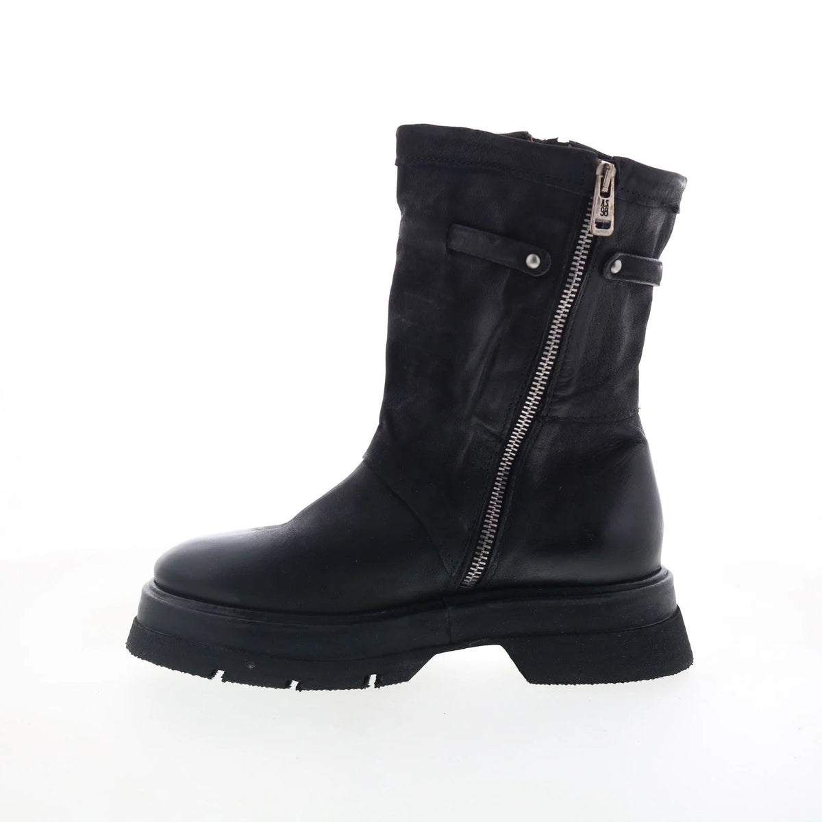 Vinson Womens Black Leather Zipper Casual Dress Boots