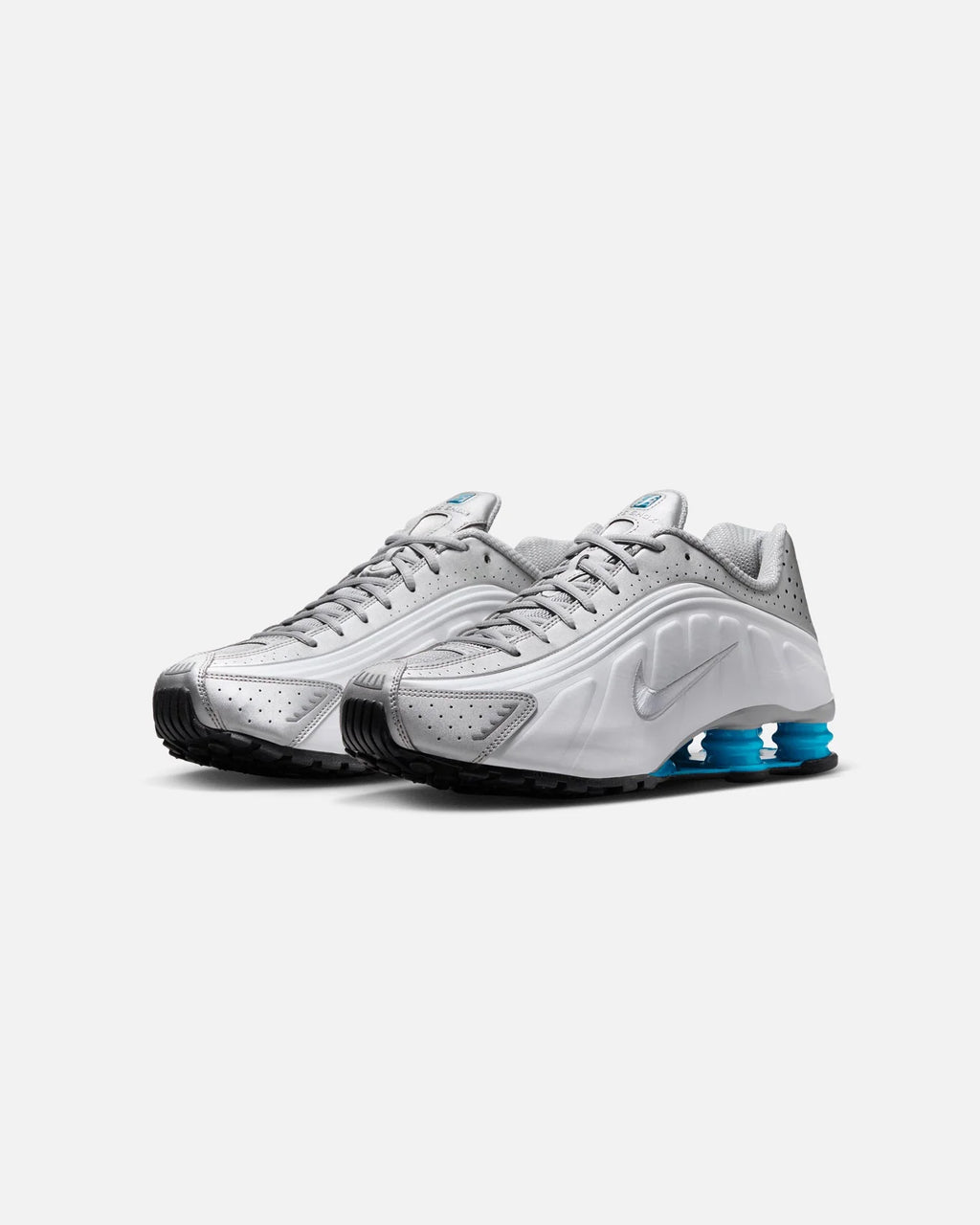 Shox R4 Metallic Silver/Blue