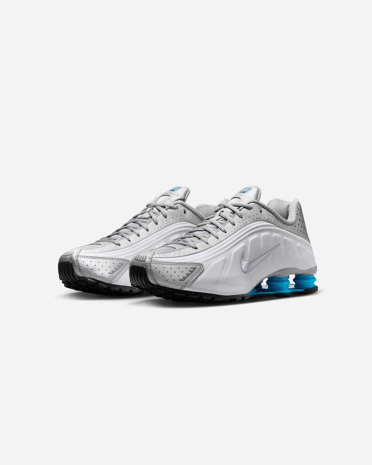 Shox R4 Metallic Silver/Blue