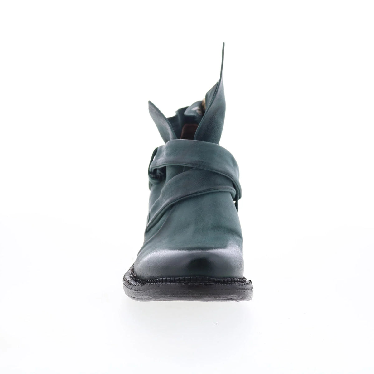 Martina Womens Green Leather Zipper Ankle & Booties Boots