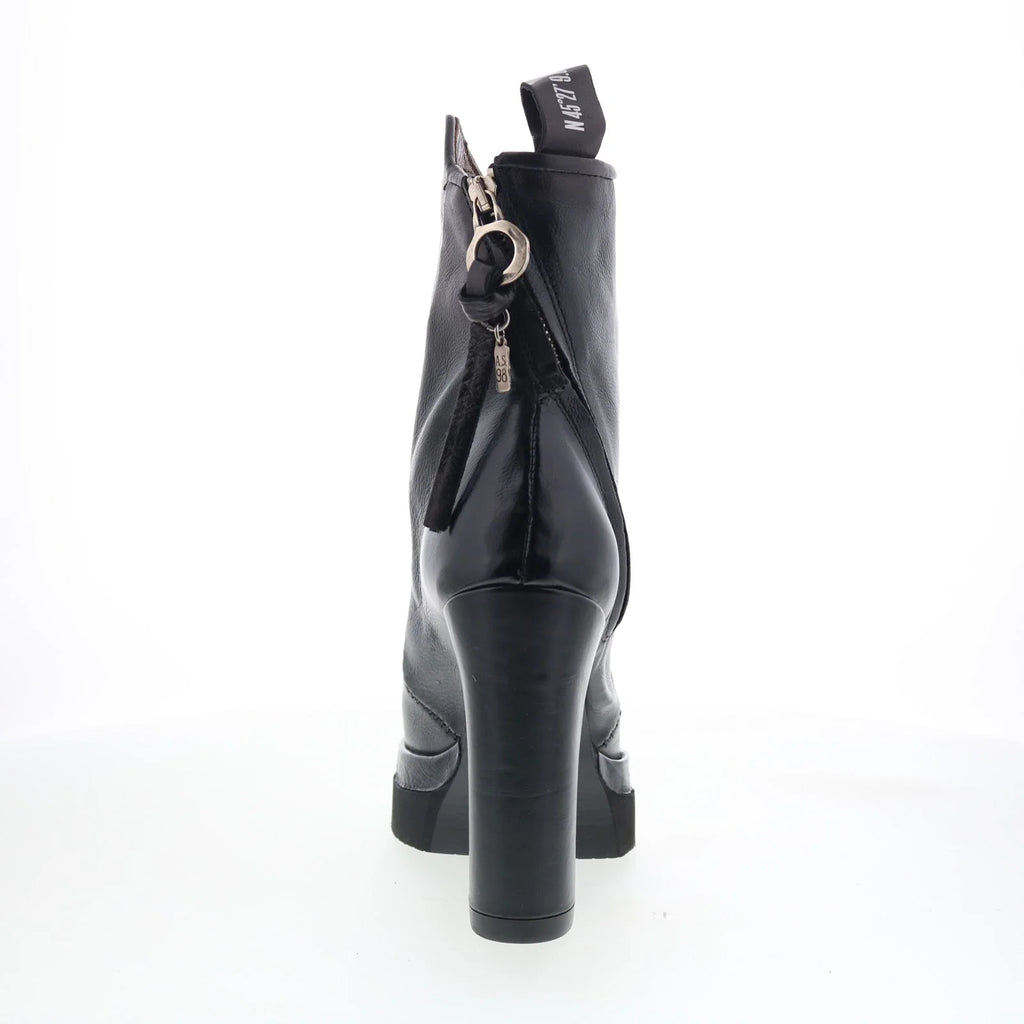 Vale Womens Black Leather Zipper Ankle & Booties Boots