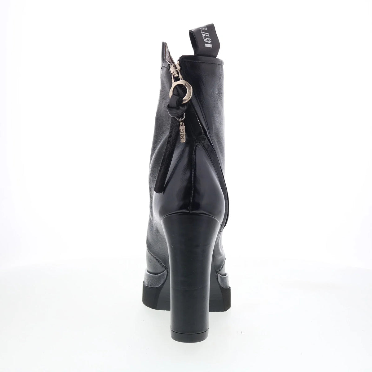 Vale Womens Black Leather Zipper Ankle & Booties Boots