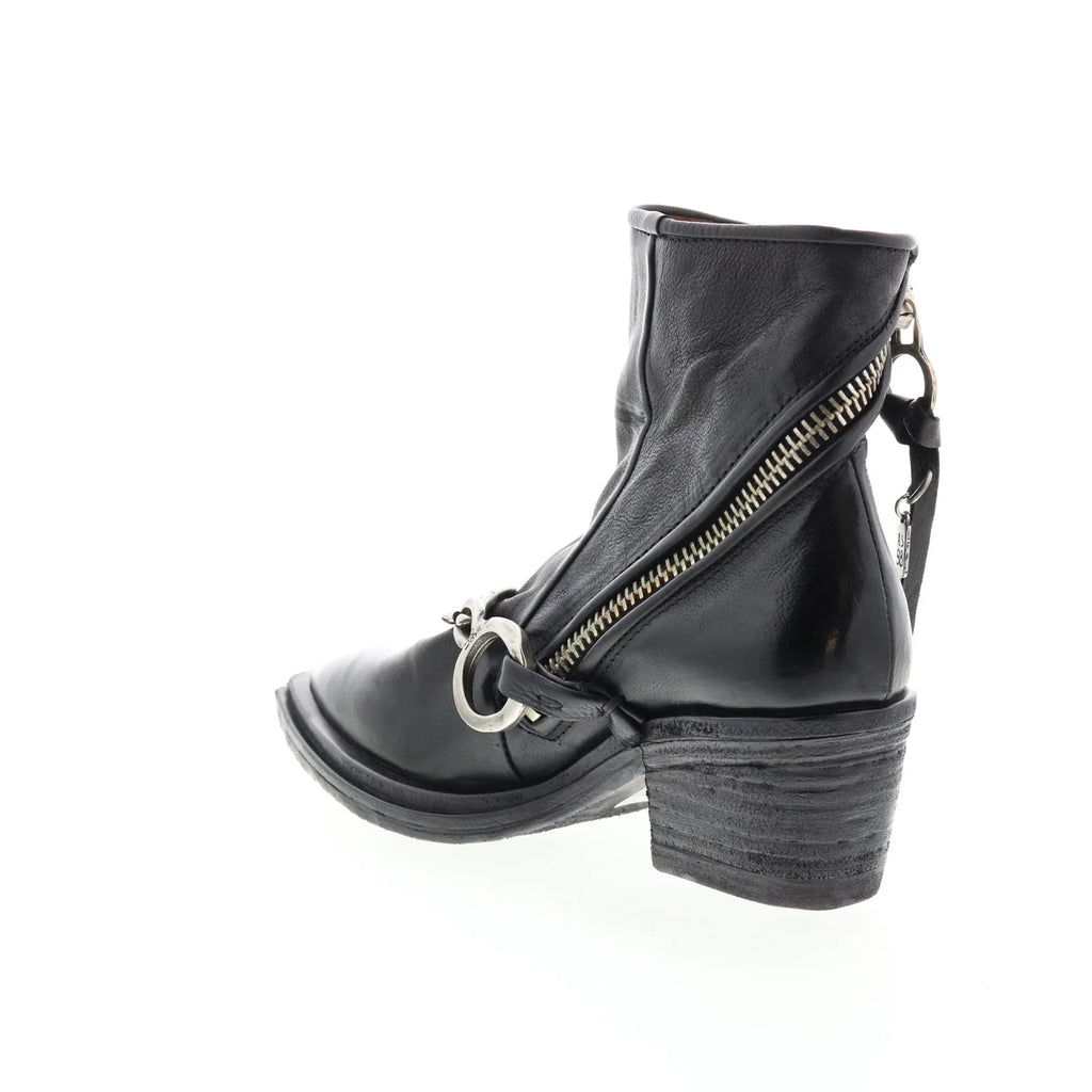Issla A55204-201 Womens Black Leather Zipper Casual Dress Boots