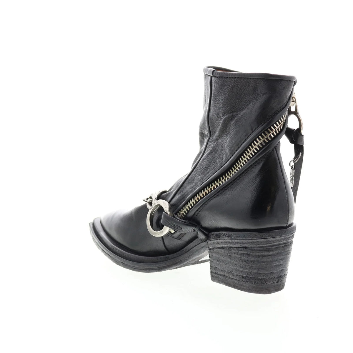Issla A55204-201 Womens Black Leather Zipper Casual Dress Boots
