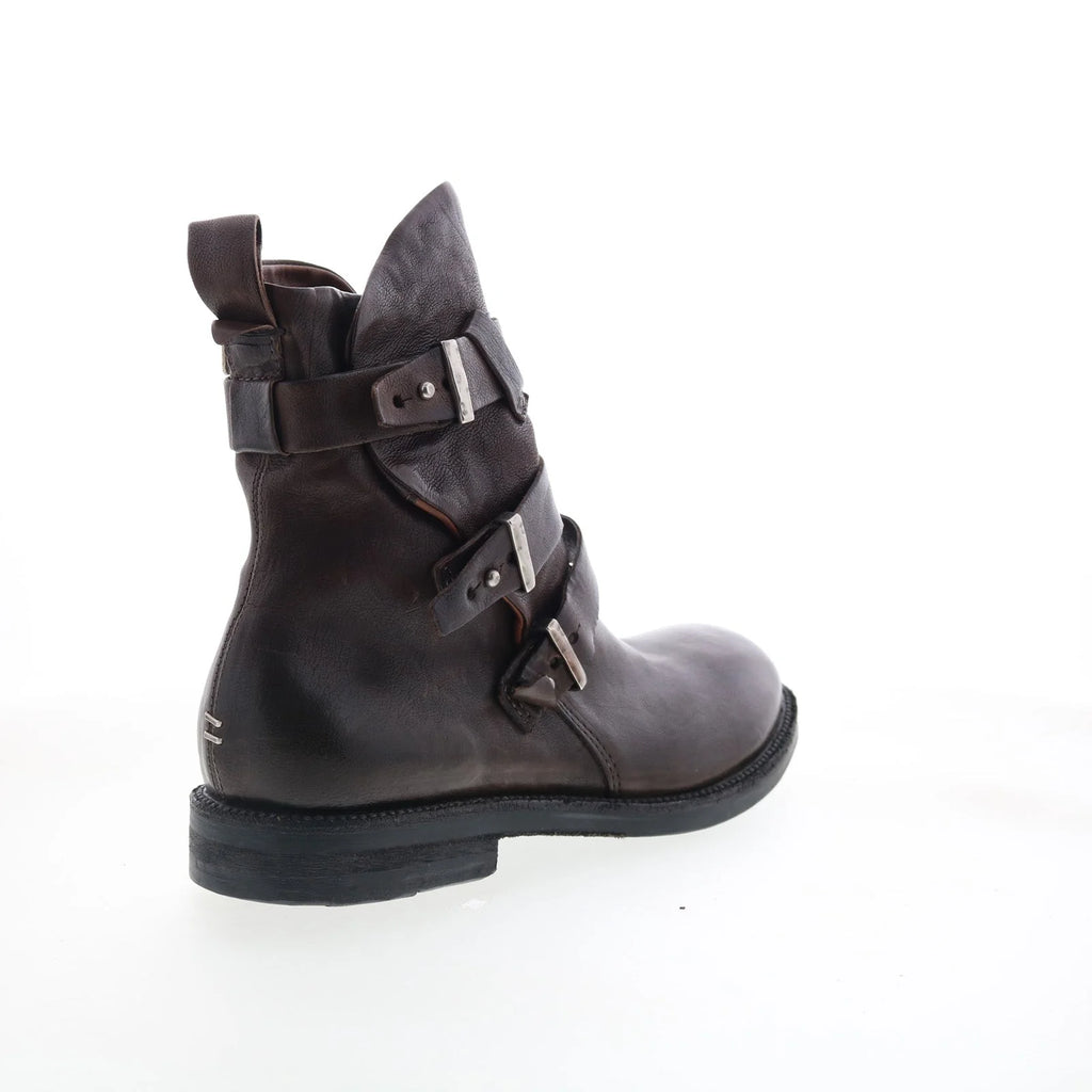 Samit Mens Brown Leather Zipper Casual Dress Boots