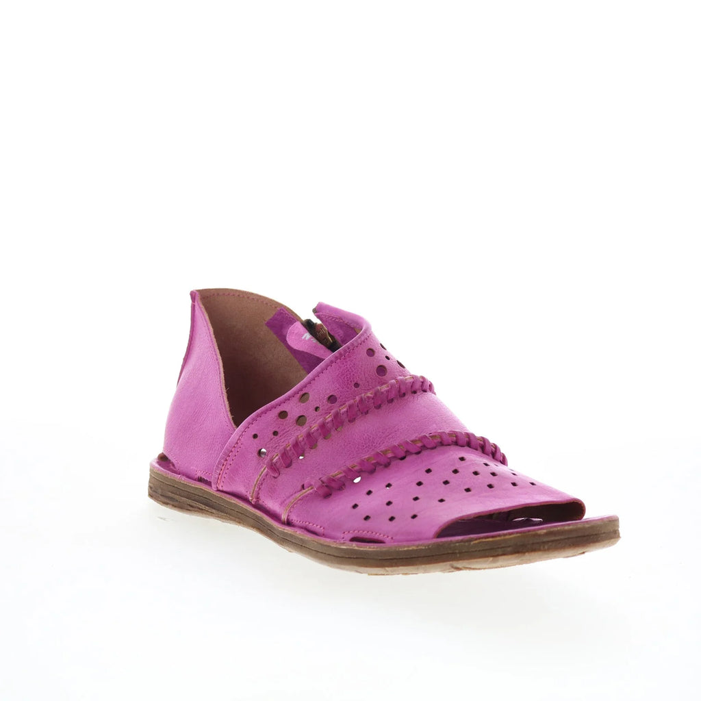 Reign Womens Purple Leather Zipper Strap Sandals Shoes