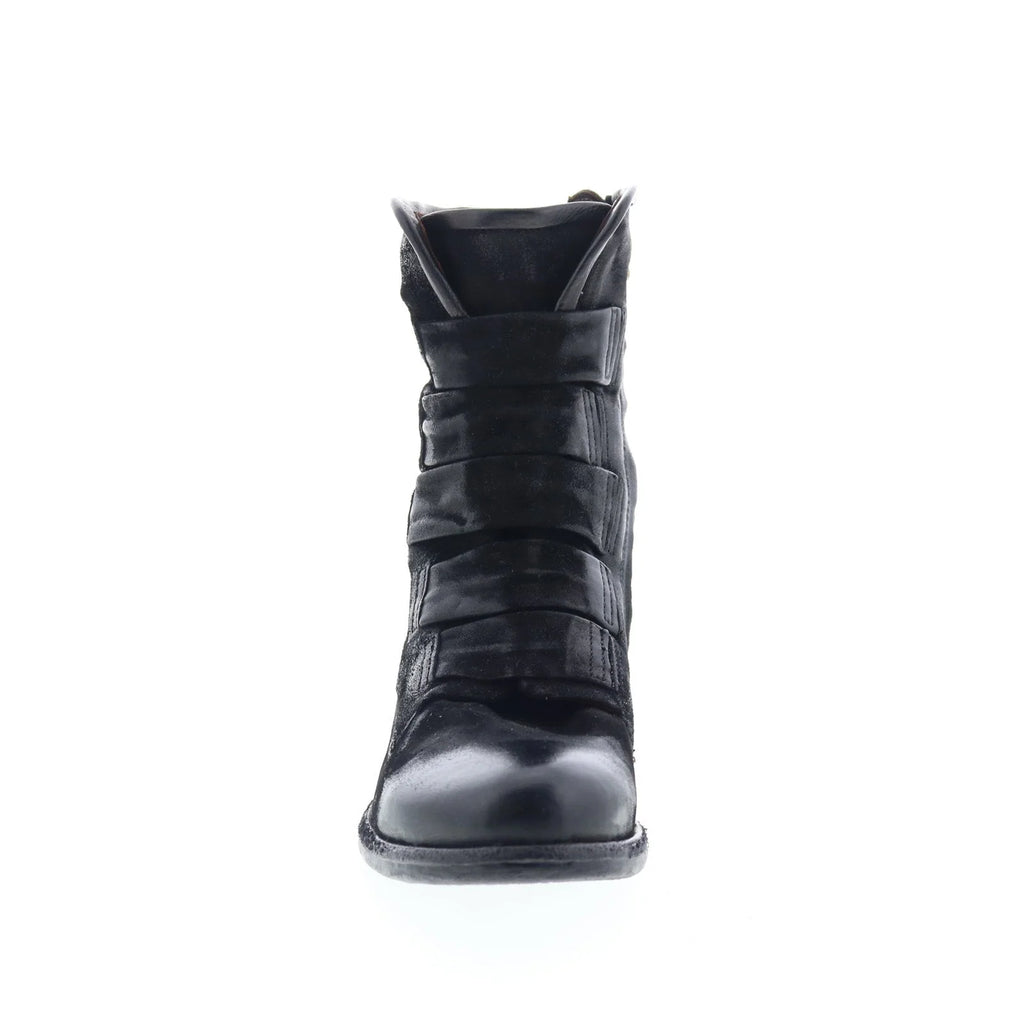 Traver Womens Black Leather Zipper Casual Dress Boots