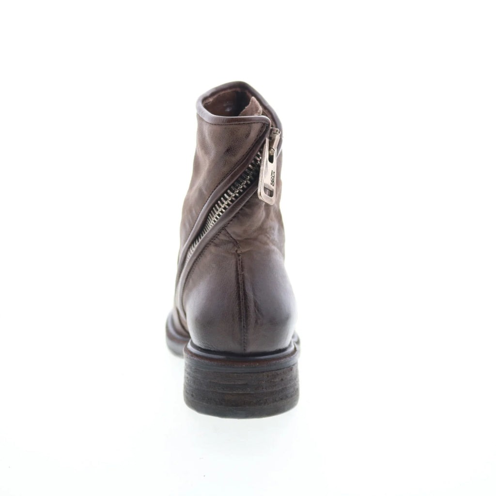 Fleetwood Womens Brown Leather Zipper Ankle & Booties Boots