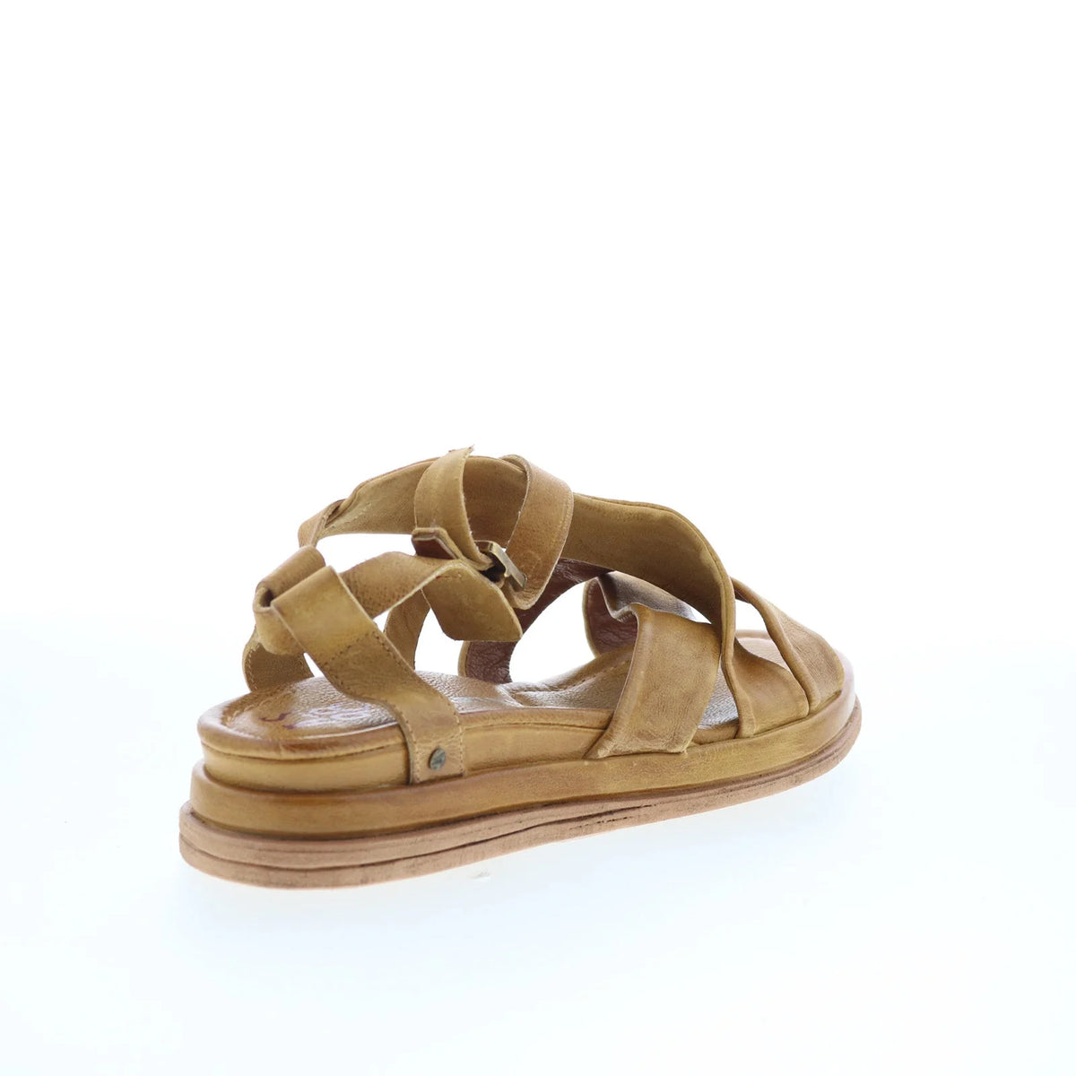 Salvie Womens Brown Leather Hook & Loop Strap Sandals Shoes