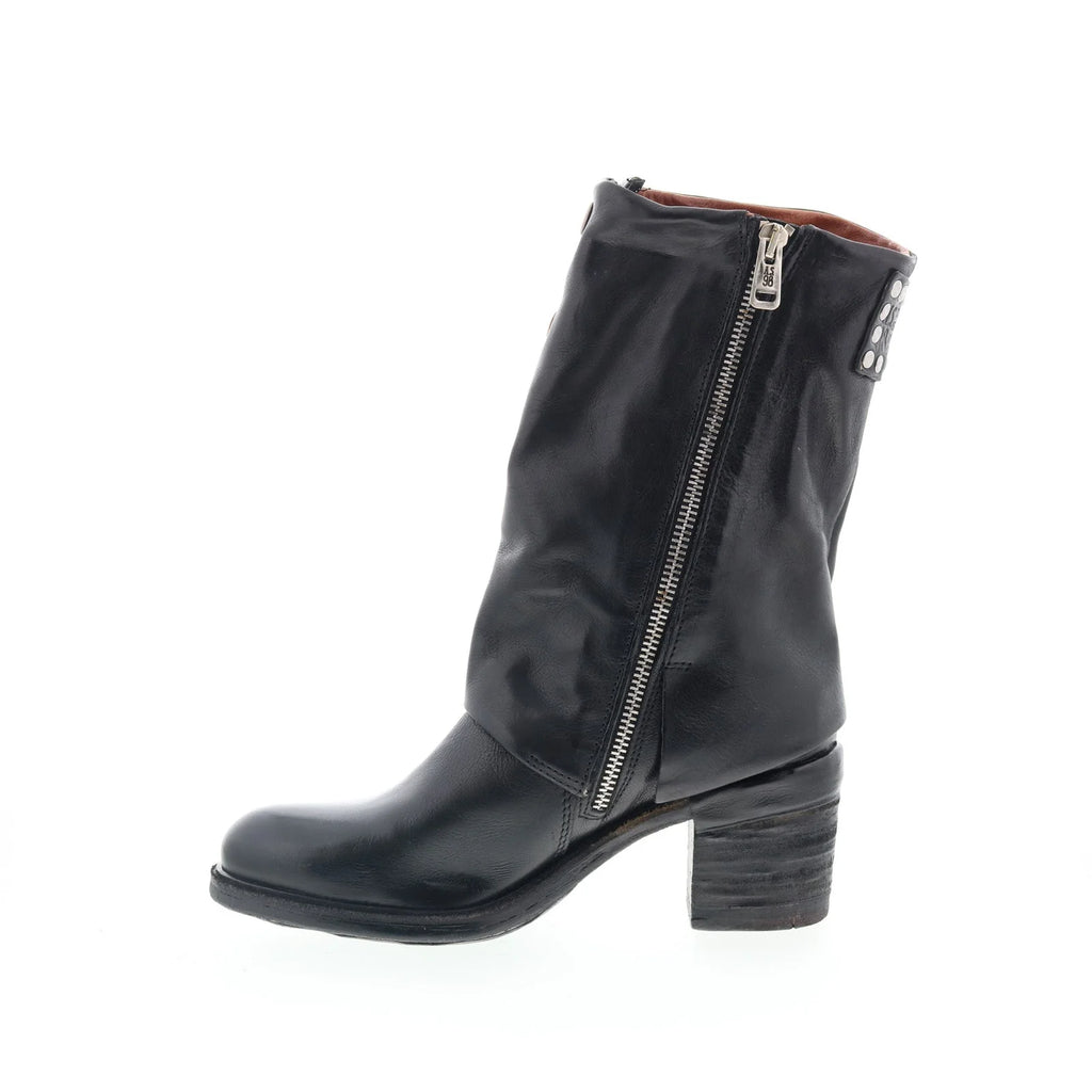 Jensen Womens Black Leather Zipper Ankle & Booties Boots