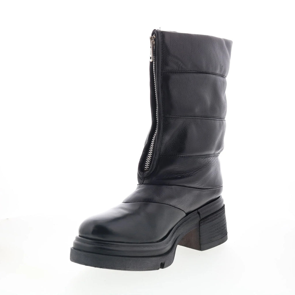 Edwin Womens Black Leather Zipper Casual Dress Boots