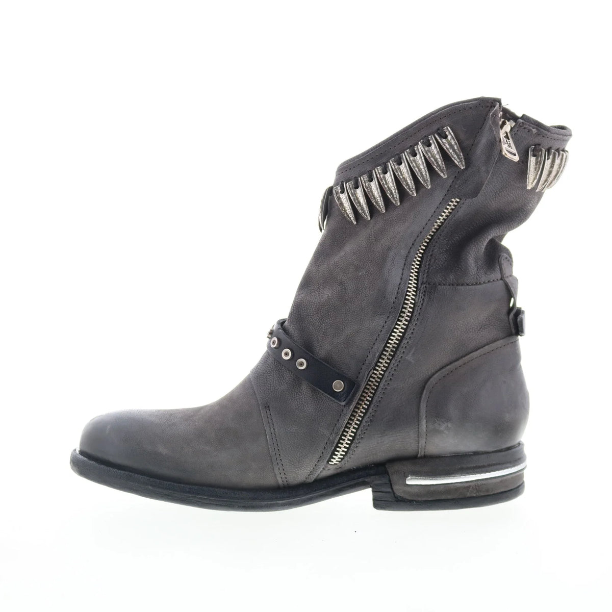 Tosh 516332-101-0001 Womens Gray Leather Zipper Casual Dress Boots