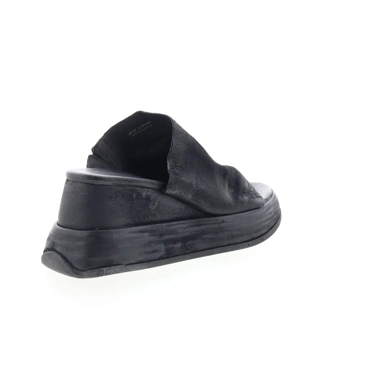 Rafe Womens Black Leather Slip On Platform Sandals Shoes