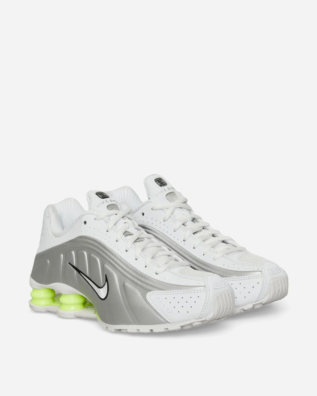 Women's Shox R4 Sneakers White / Metallic Silver / Volt