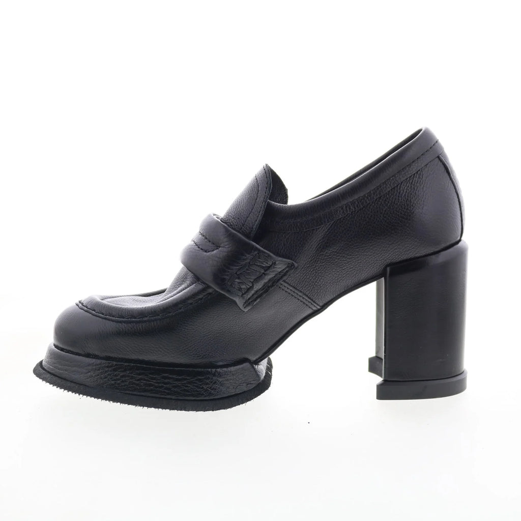 Leight Womens Black Leather Slip On Pumps Heels Shoes