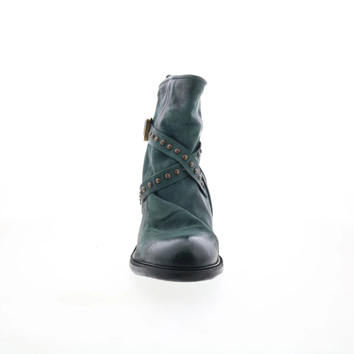 Jeffy Womens Green Leather Zipper Casual Dress Boots