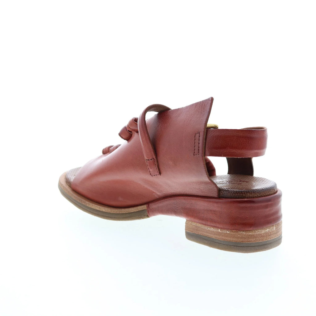 Simmy A70002-201 Womens Brown Leather Hook & Loop Strap Heels Shoes
