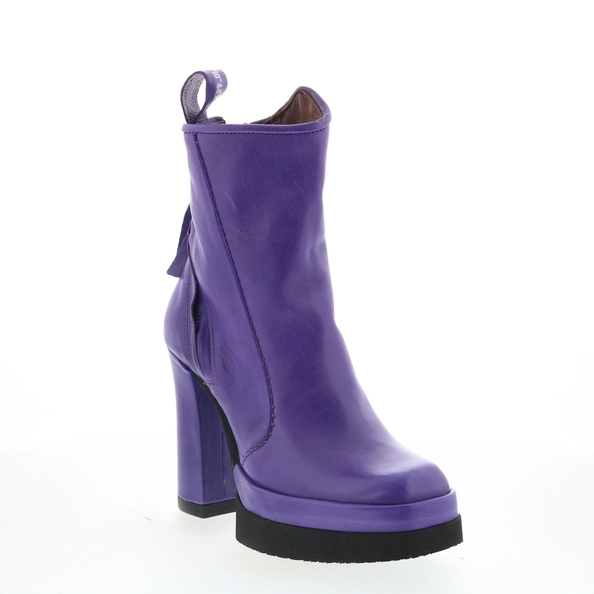 Vale Womens Purple Leather Zipper Ankle & Booties Boots