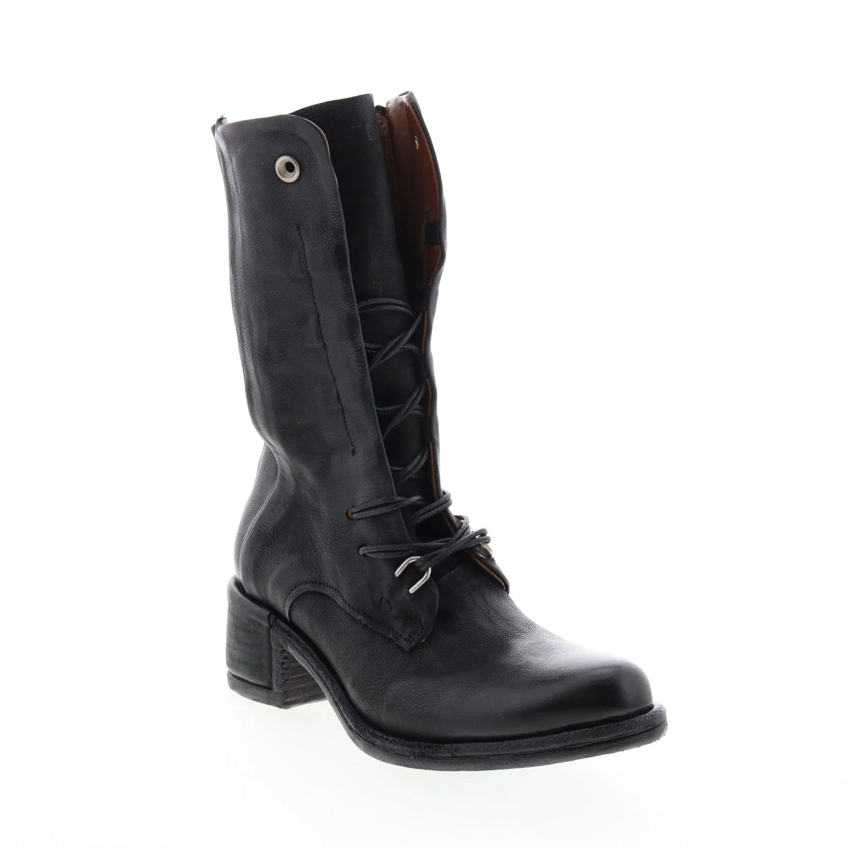 Opie 548213-201 Womens Black Leather Lace Up Casual Dress Boots