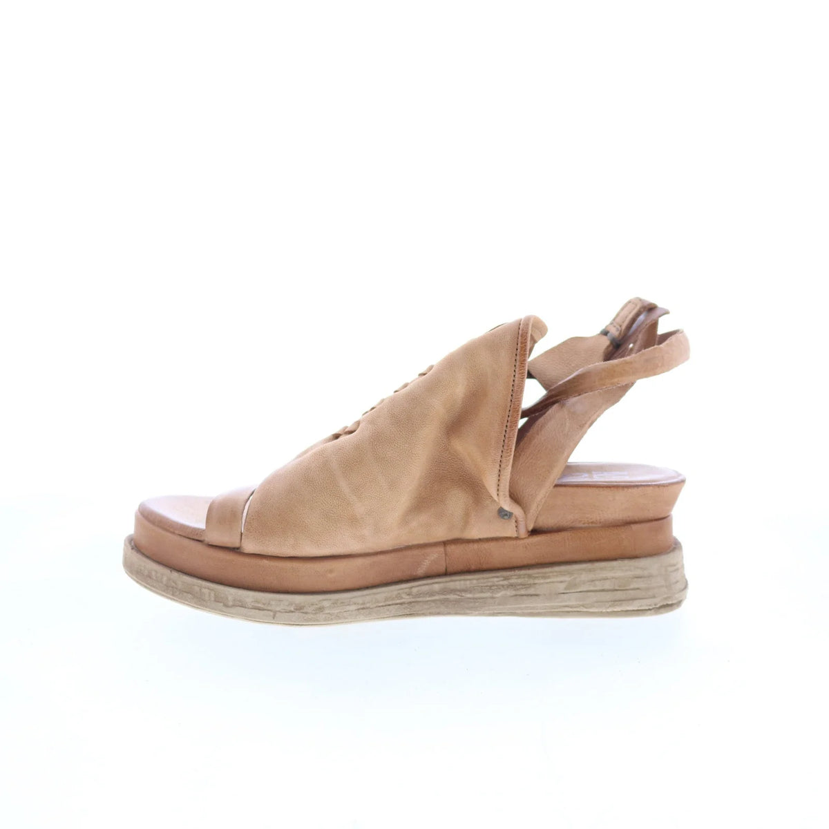 Louie Womens Brown Leather Hook & Loop Slingback Sandals Shoes
