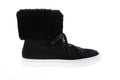 Aquatalia Valarie Suede Shearling Womens Black Suede Zip Laced Boots