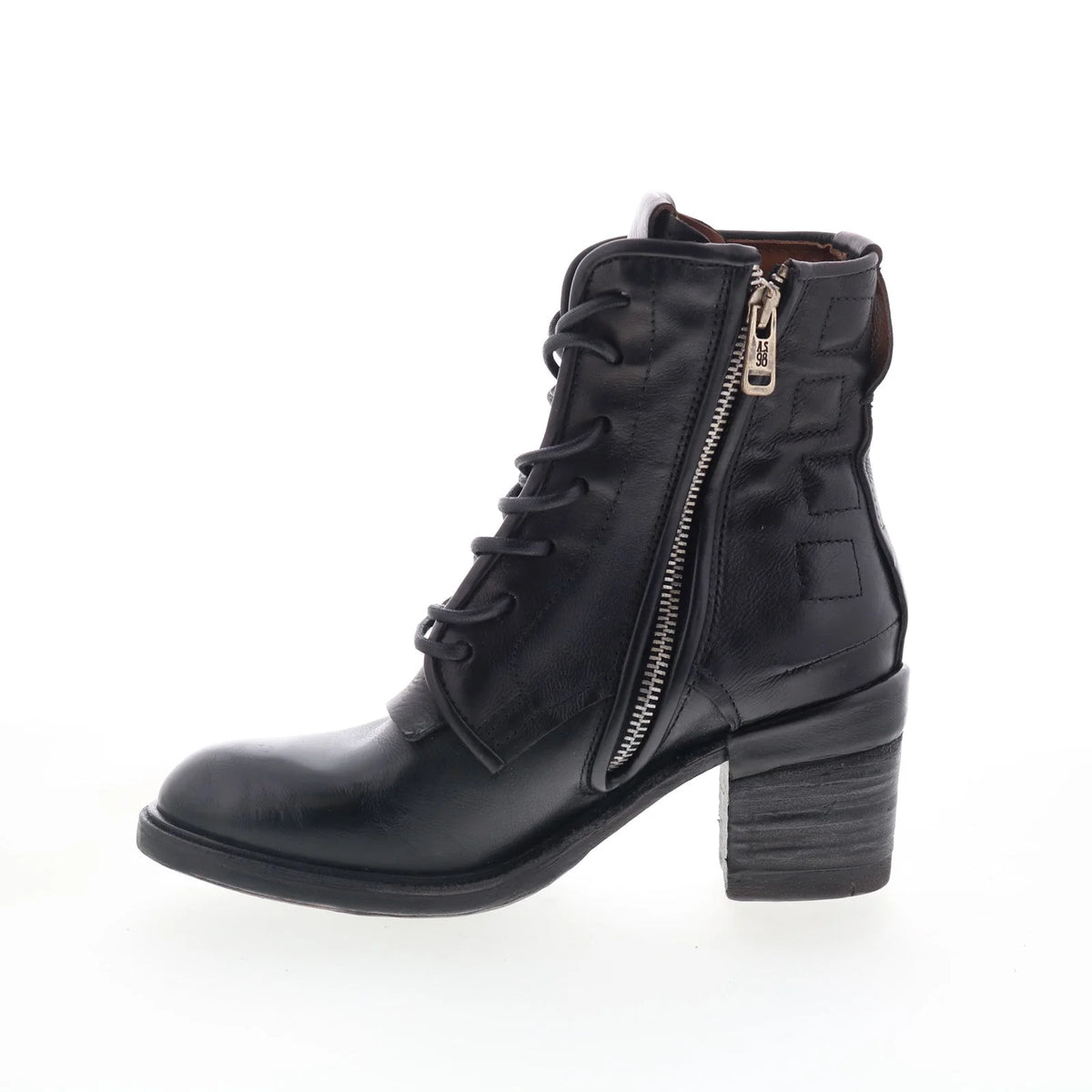 Jalen Womens Black Leather Lace Up Ankle & Booties Boots