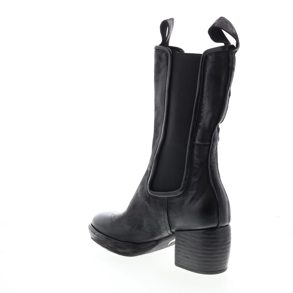 Collins A57202-301 Womens Black Leather Slip On Casual Dress Boots