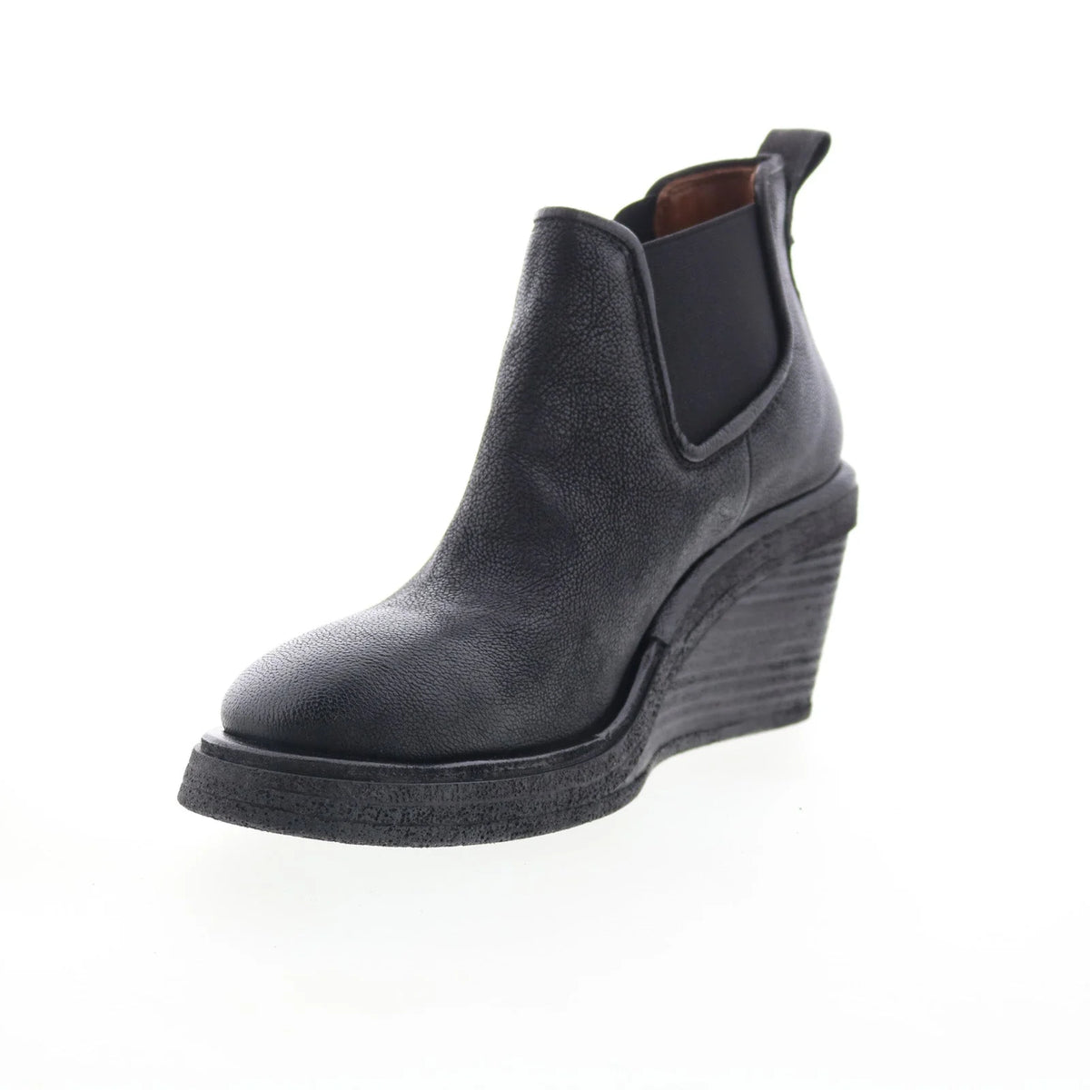 Talen Womens Black Leather Slip On Ankle & Booties Boots