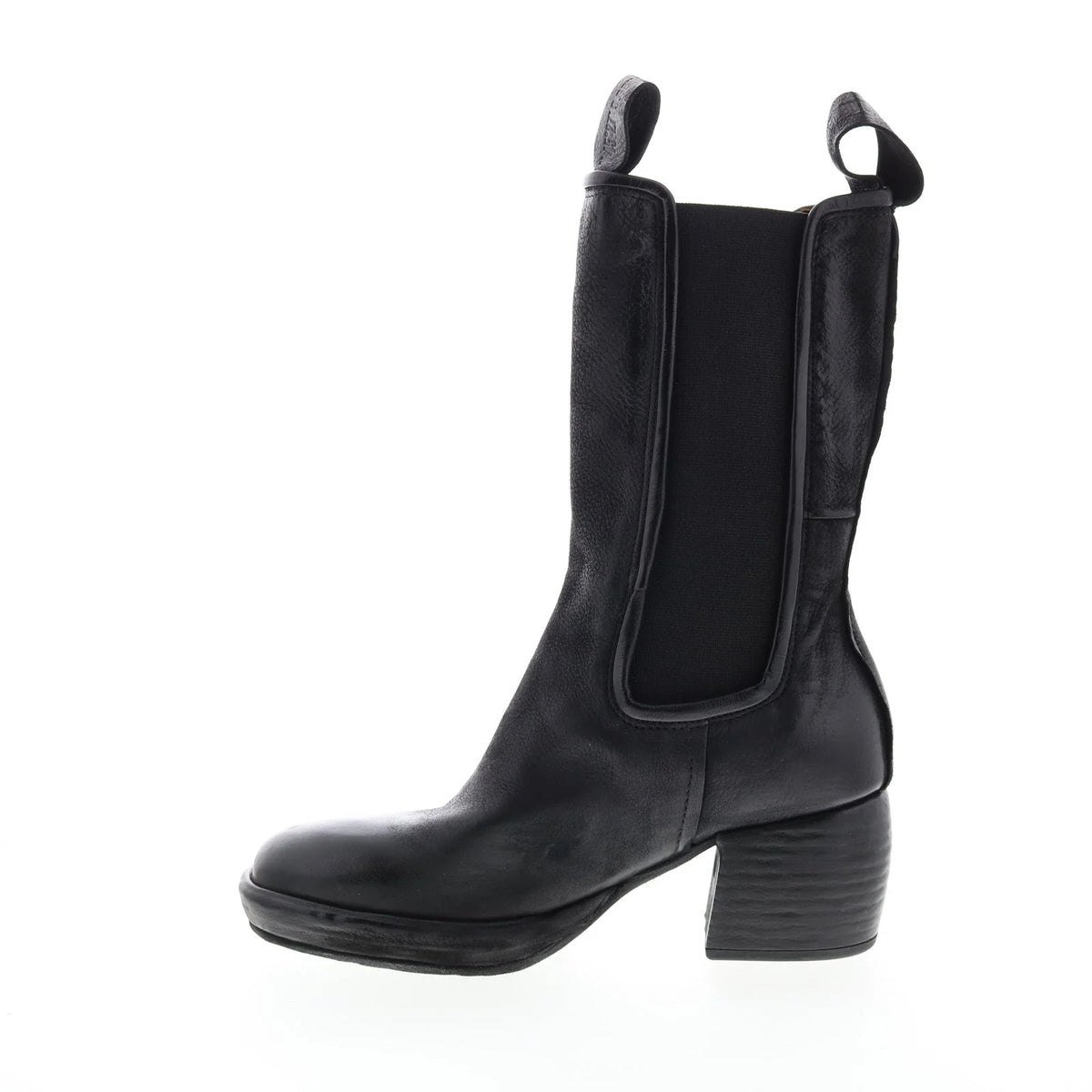 Collins A57202-301 Womens Black Leather Slip On Casual Dress Boots