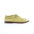 Reiley Womens Green Leather Slip On Mule Flats Shoes