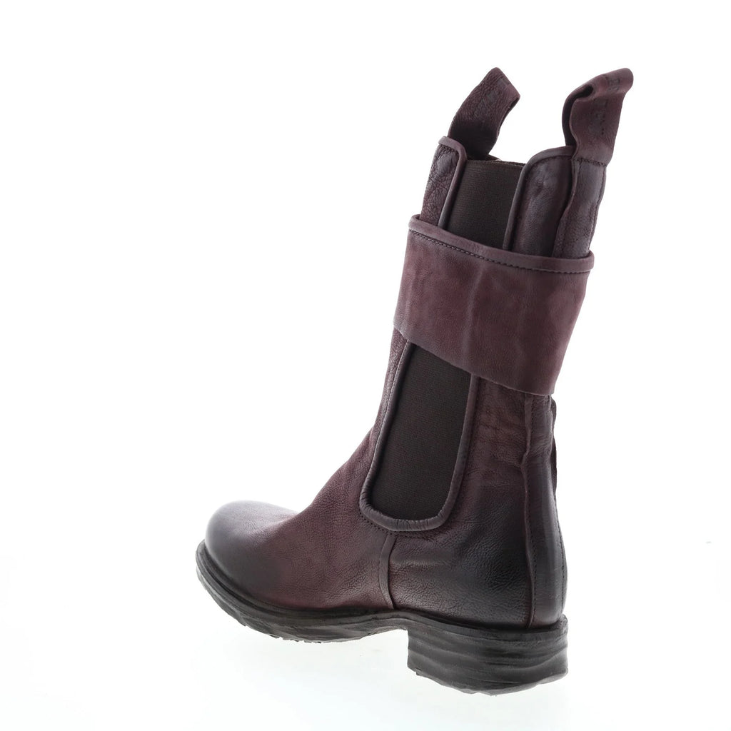 Sikes A50216-102 Womens Burgundy Leather Slip On Chelsea Boots