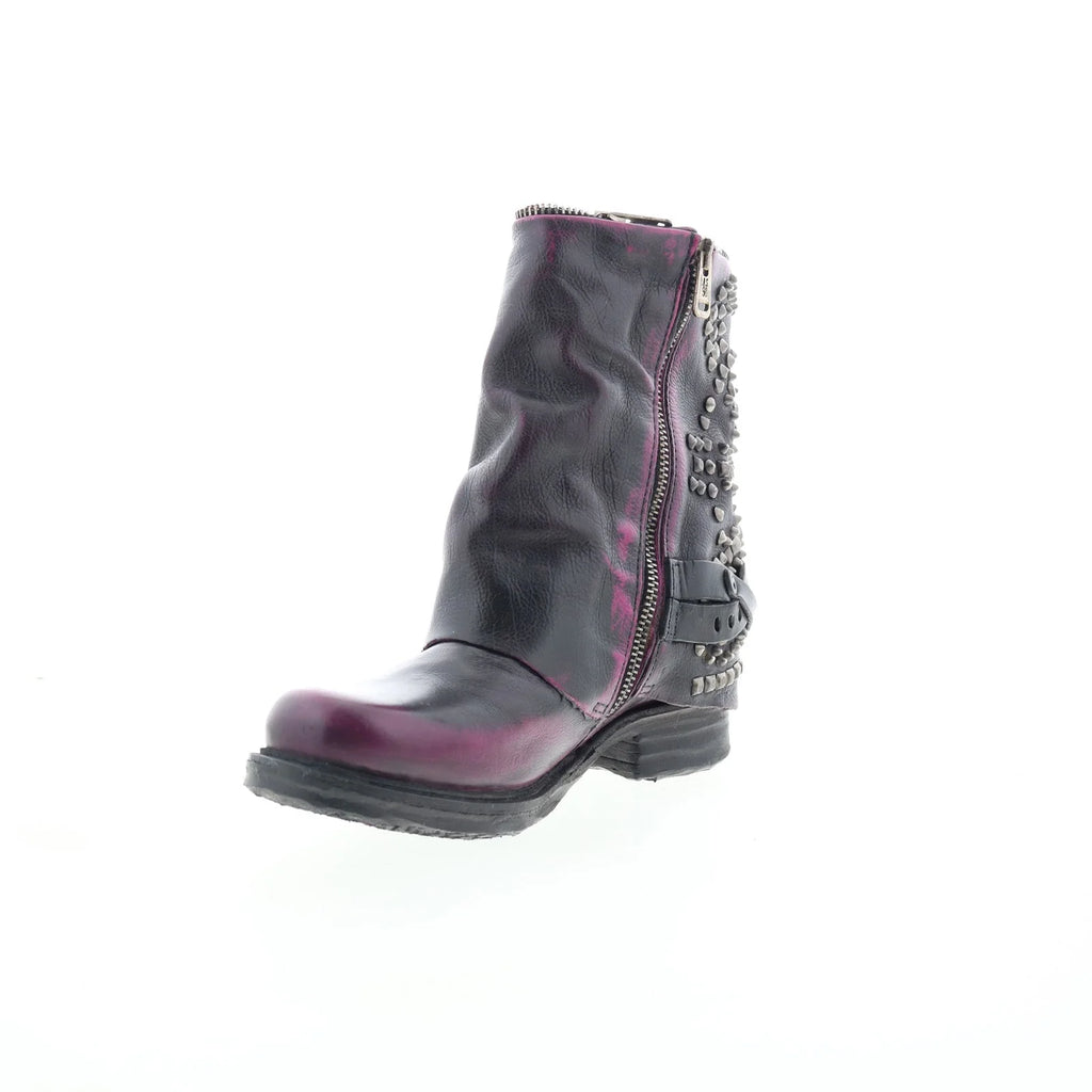 Sid Womens Black Leather Zipper Casual Dress Boots
