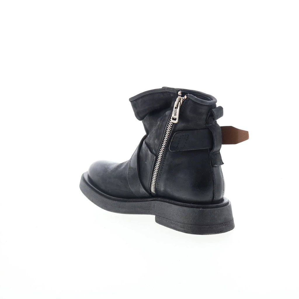 Roan Womens Black Leather Zipper Casual Dress Boots