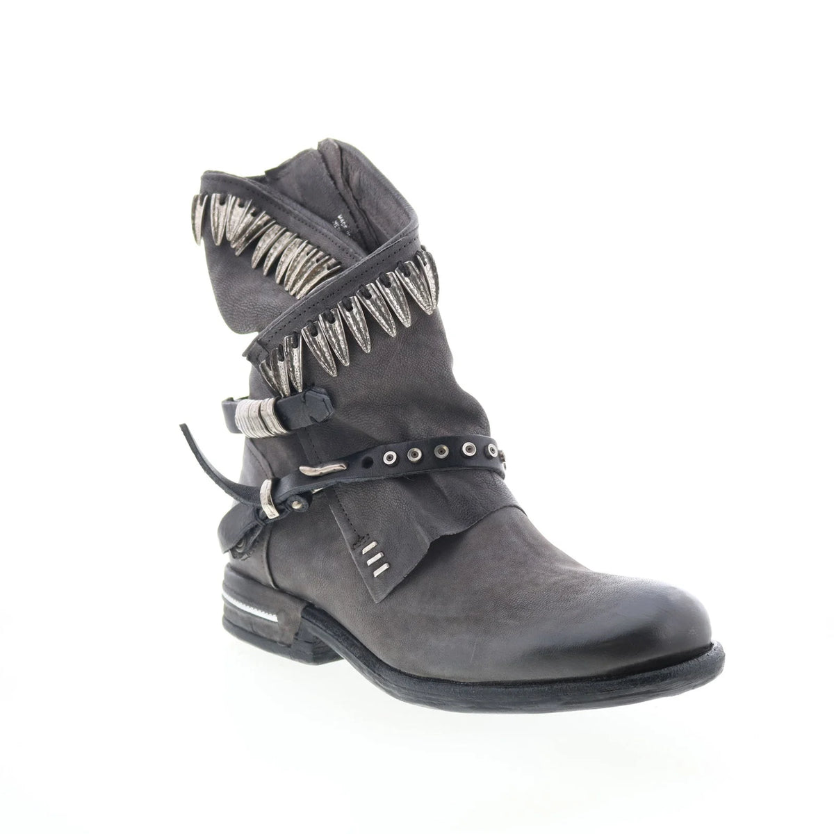 Tosh 516332-101-0001 Womens Gray Leather Zipper Casual Dress Boots