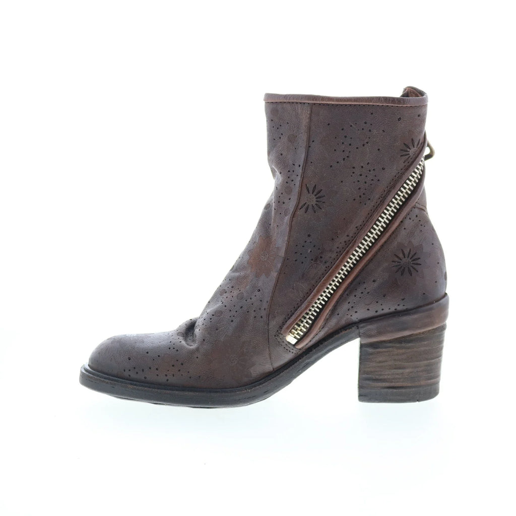 Jase Floral A24214-102-6507 Womens Gray Leather Ankle & Booties Boots