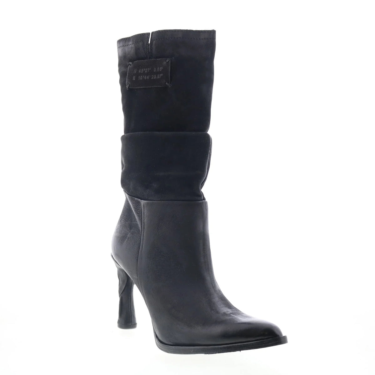 Faron Womens Black Leather Zipper Casual Dress Boots