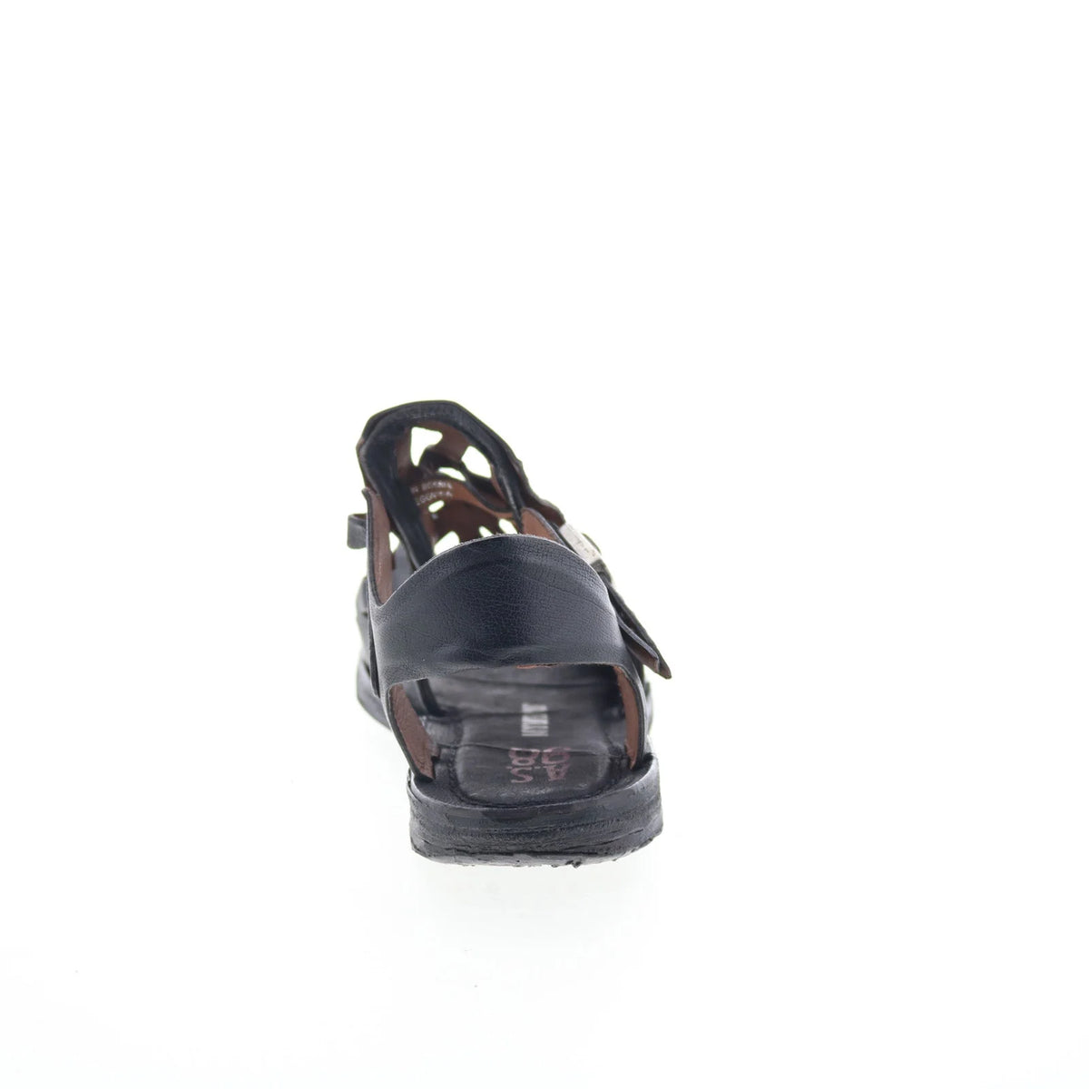 Rogan Womens Black Leather Hook & Loop Strap Sandals Shoes