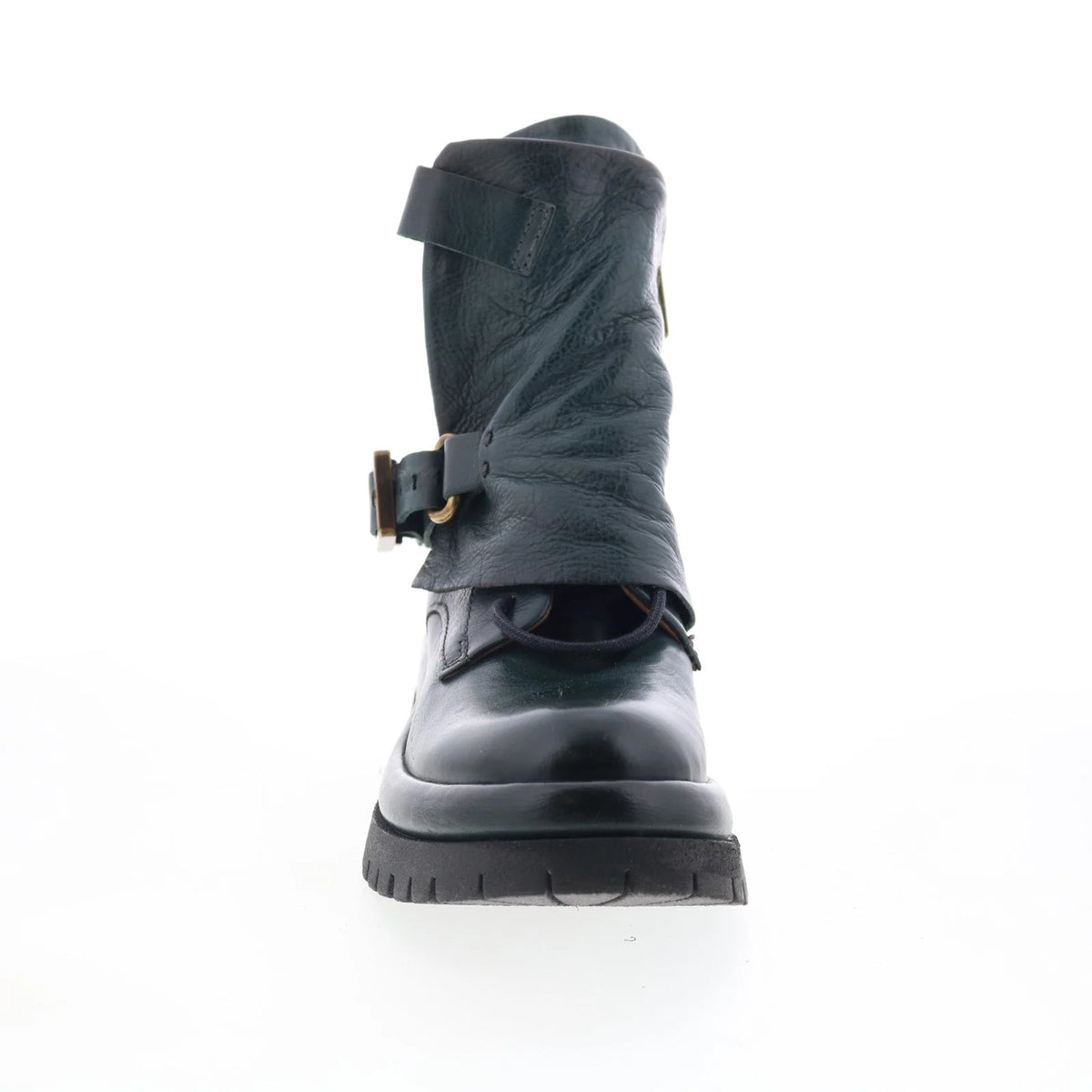 Drakie Womens Green Leather Zipper Casual Dress Boots