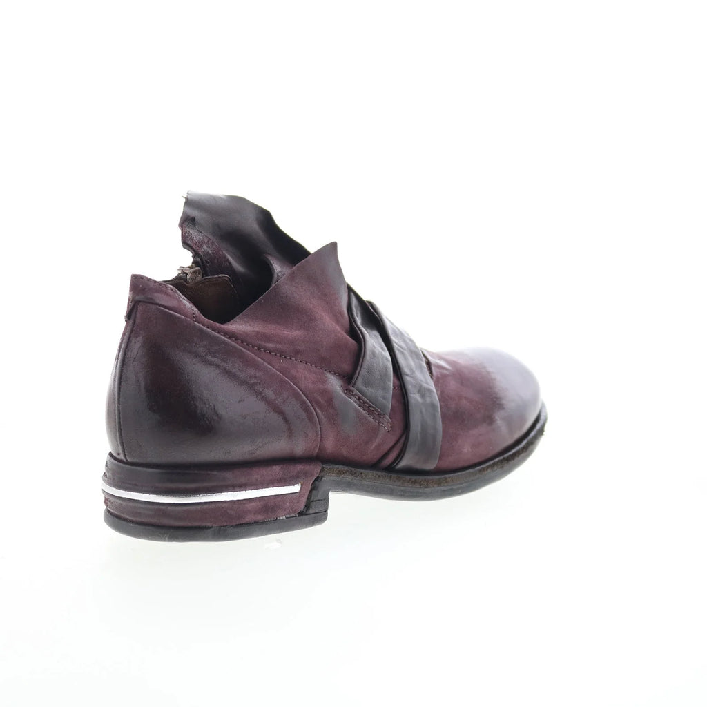 Tarek Womens Burgundy Leather Zipper Loafer Flats Shoes