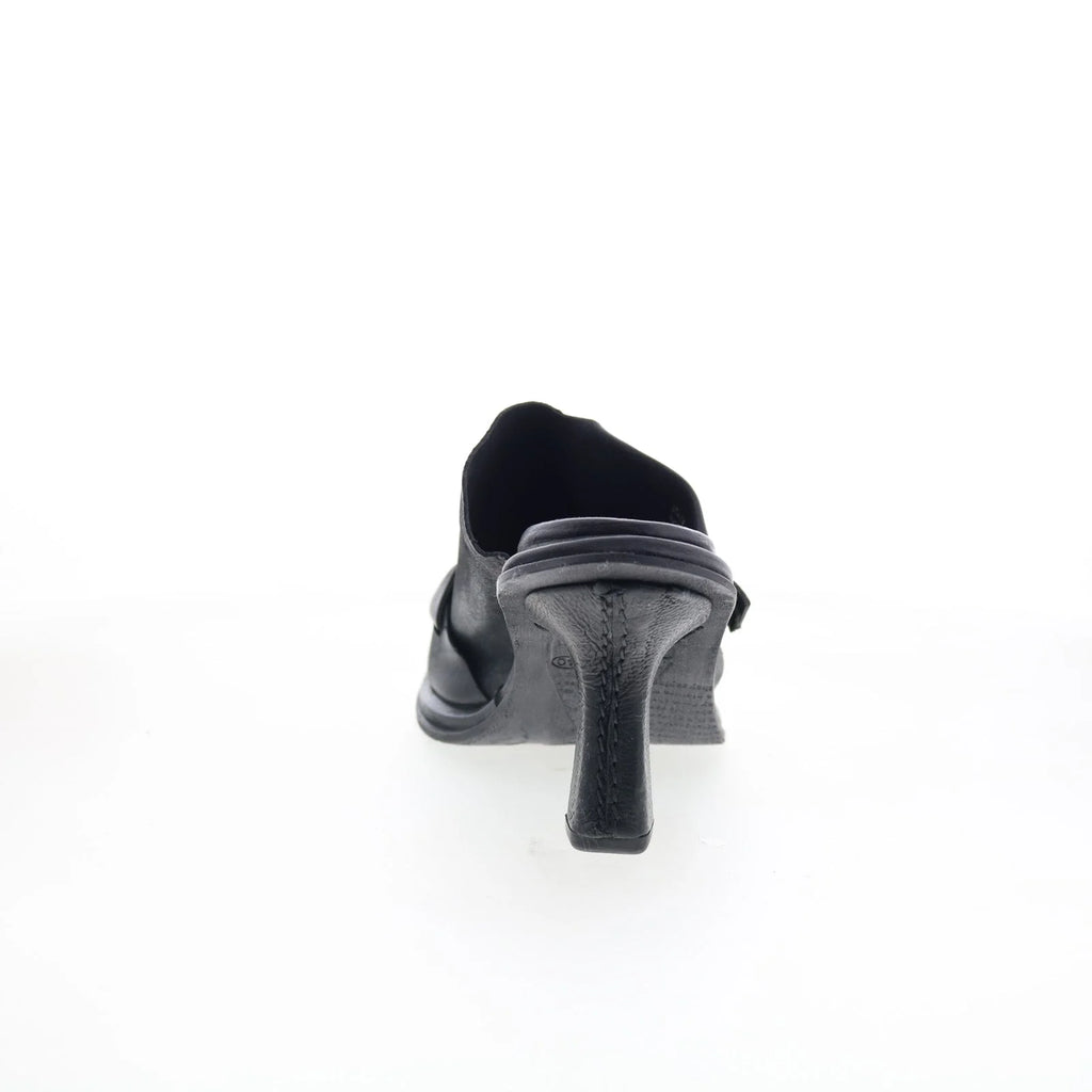 Smitty B22005-201-6002 Womens Black Leather Mules Heels Shoes