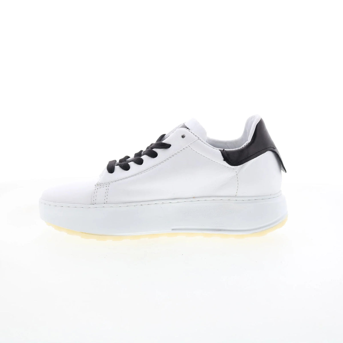 Hannie Womens White Leather Lace Up Lifestyle Sneakers Shoes