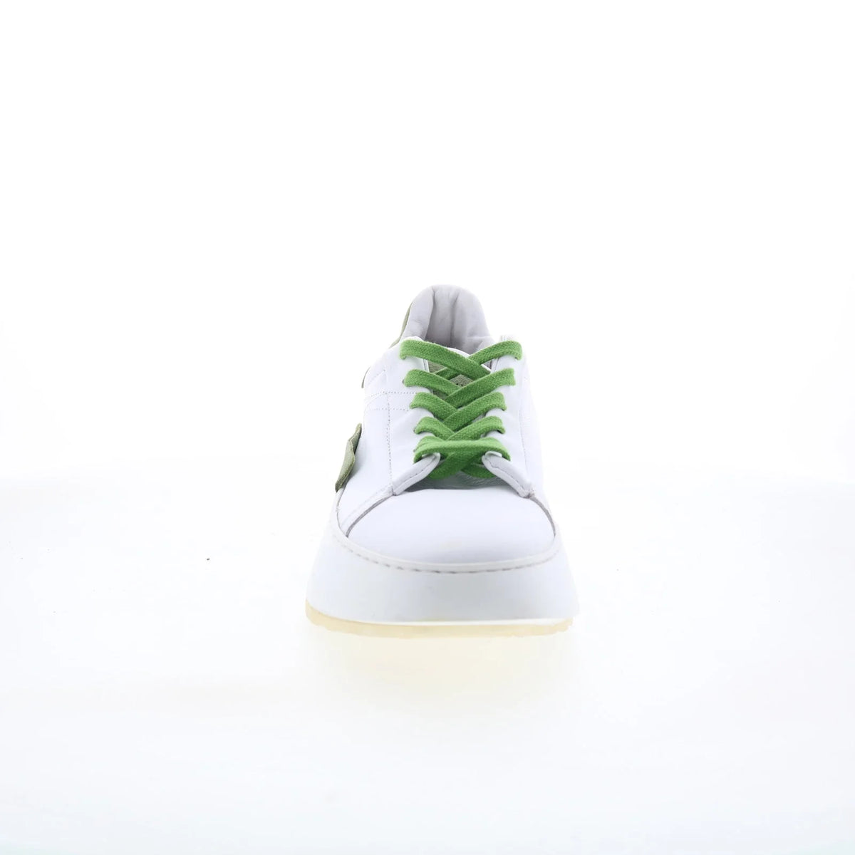 Hannie Womens White Leather Lace Up Lifestyle Sneakers Shoes