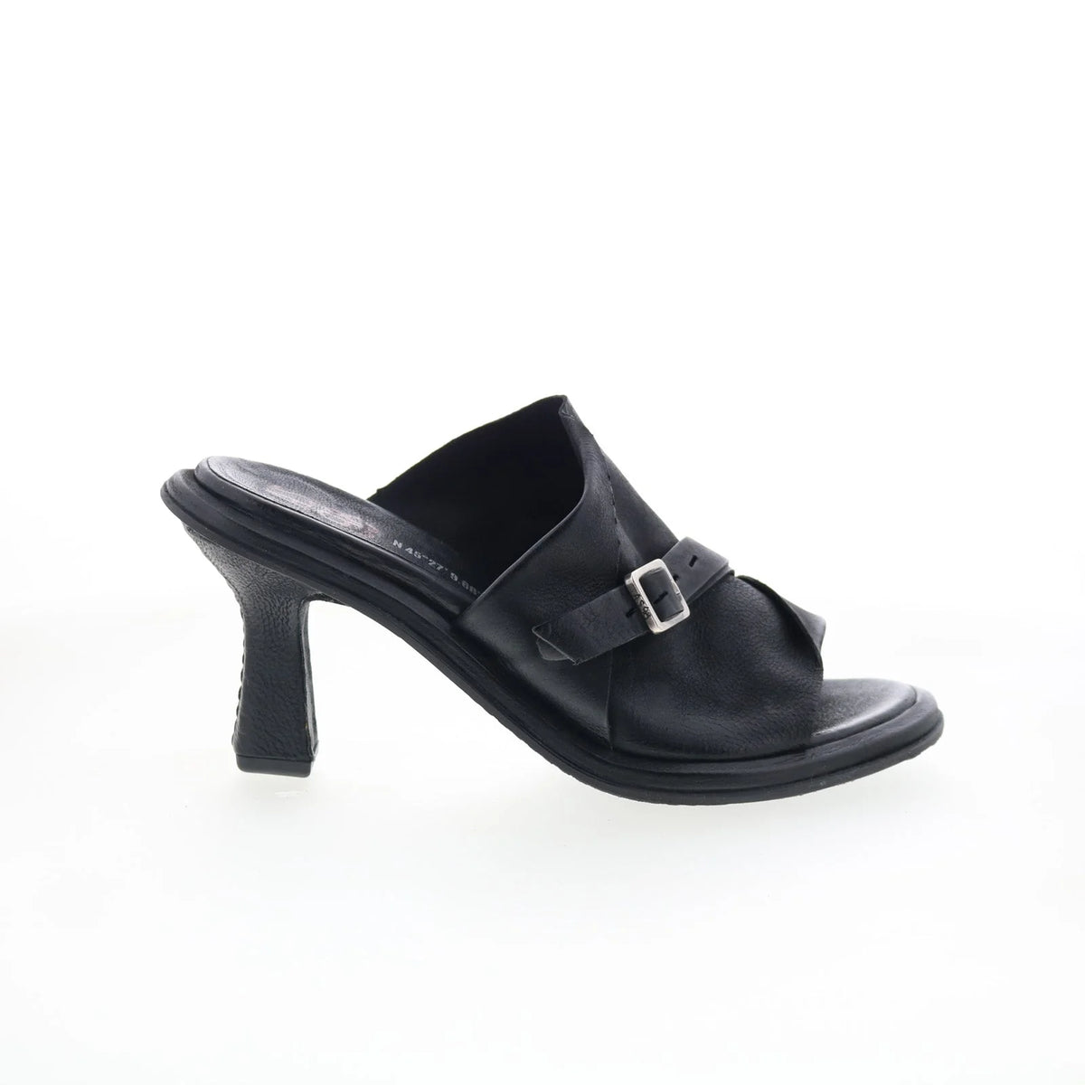 Smitty B22005-201-6002 Womens Black Leather Mules Heels Shoes