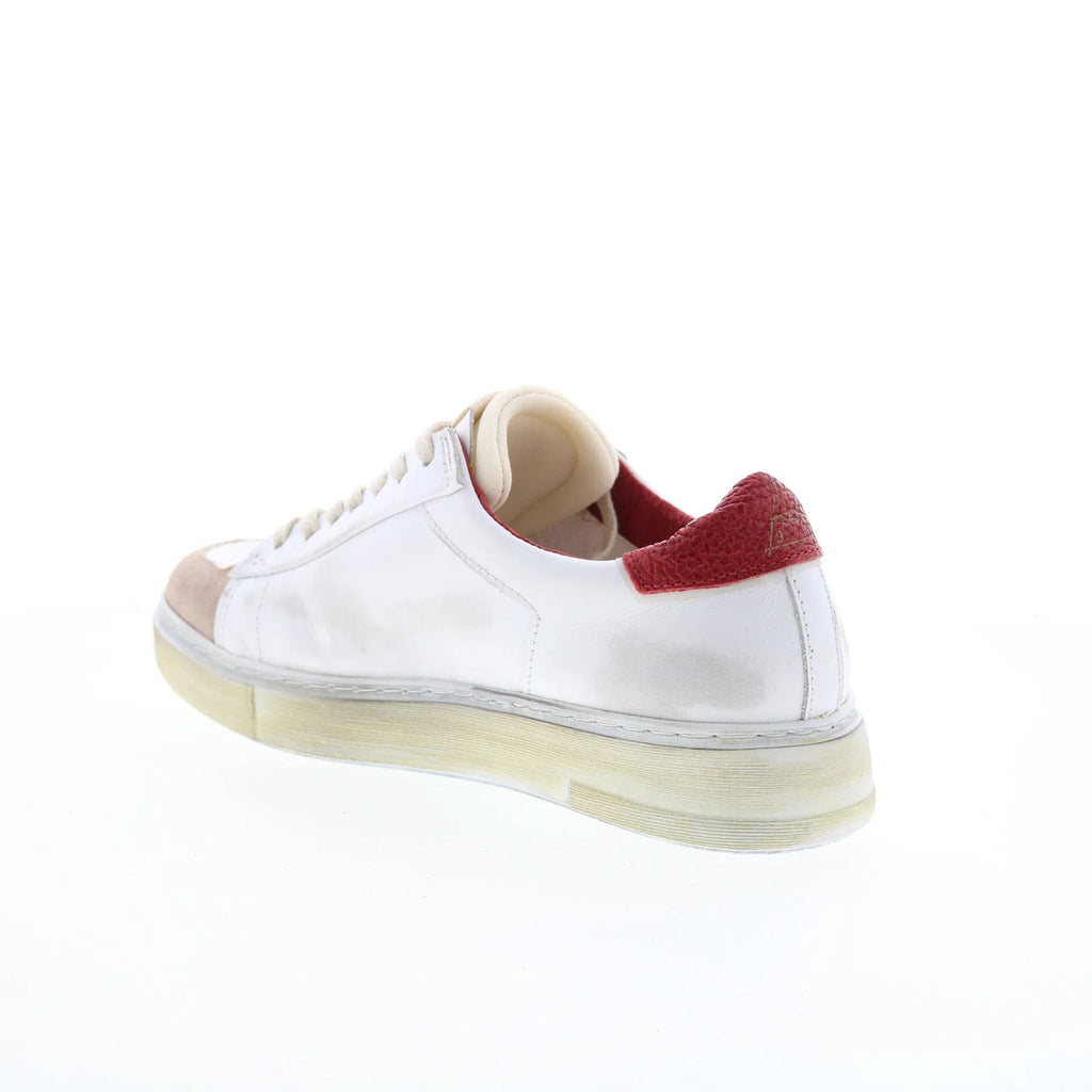 Flanch Mens White Leather Lace Up Lifestyle Sneakers Shoes