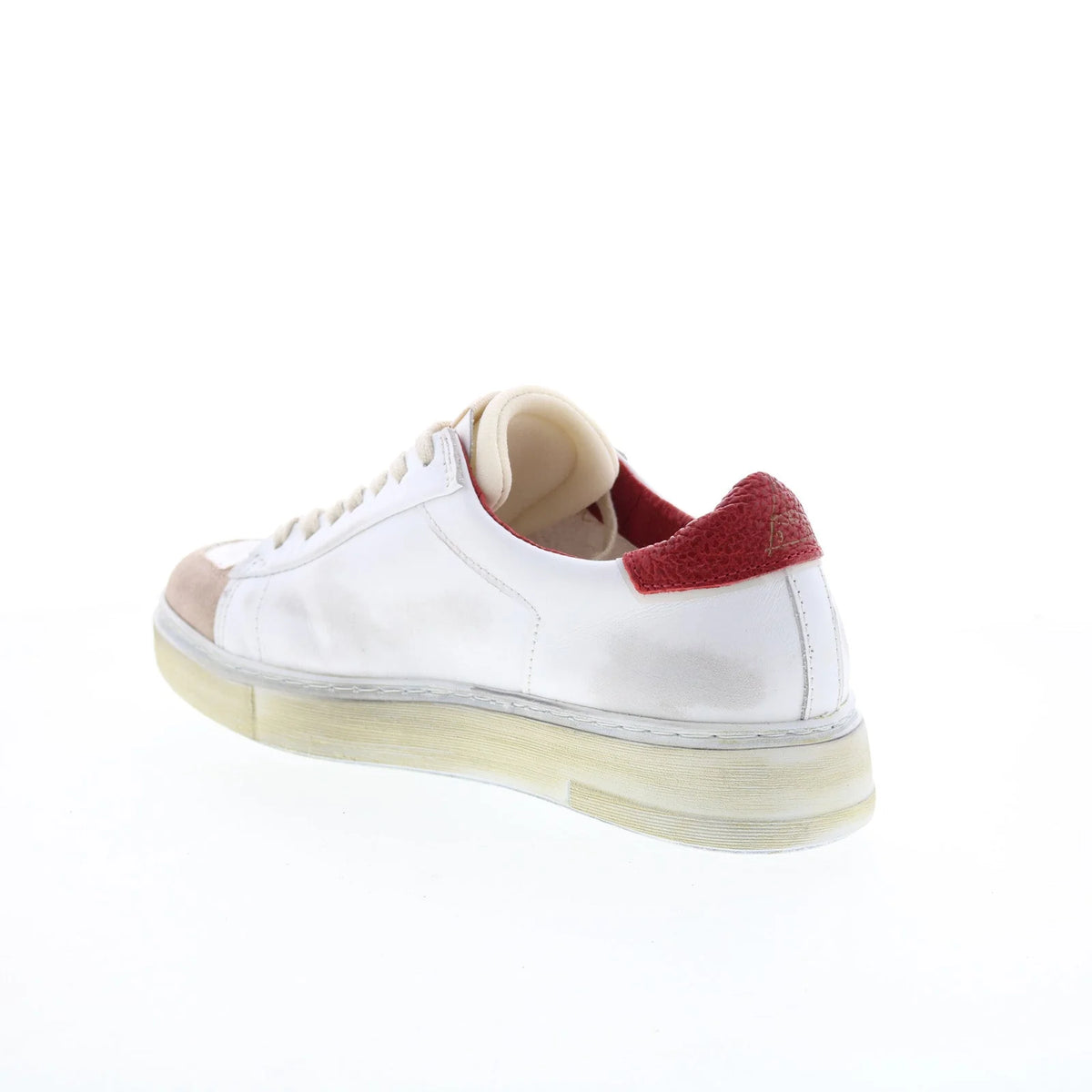 Flanch Mens White Leather Lace Up Lifestyle Sneakers Shoes