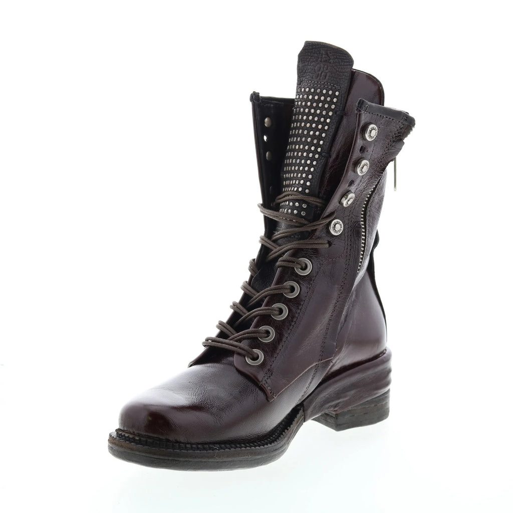 Saunder A23208-201 Womens Brown Leather Lace Up Casual Dress Boots