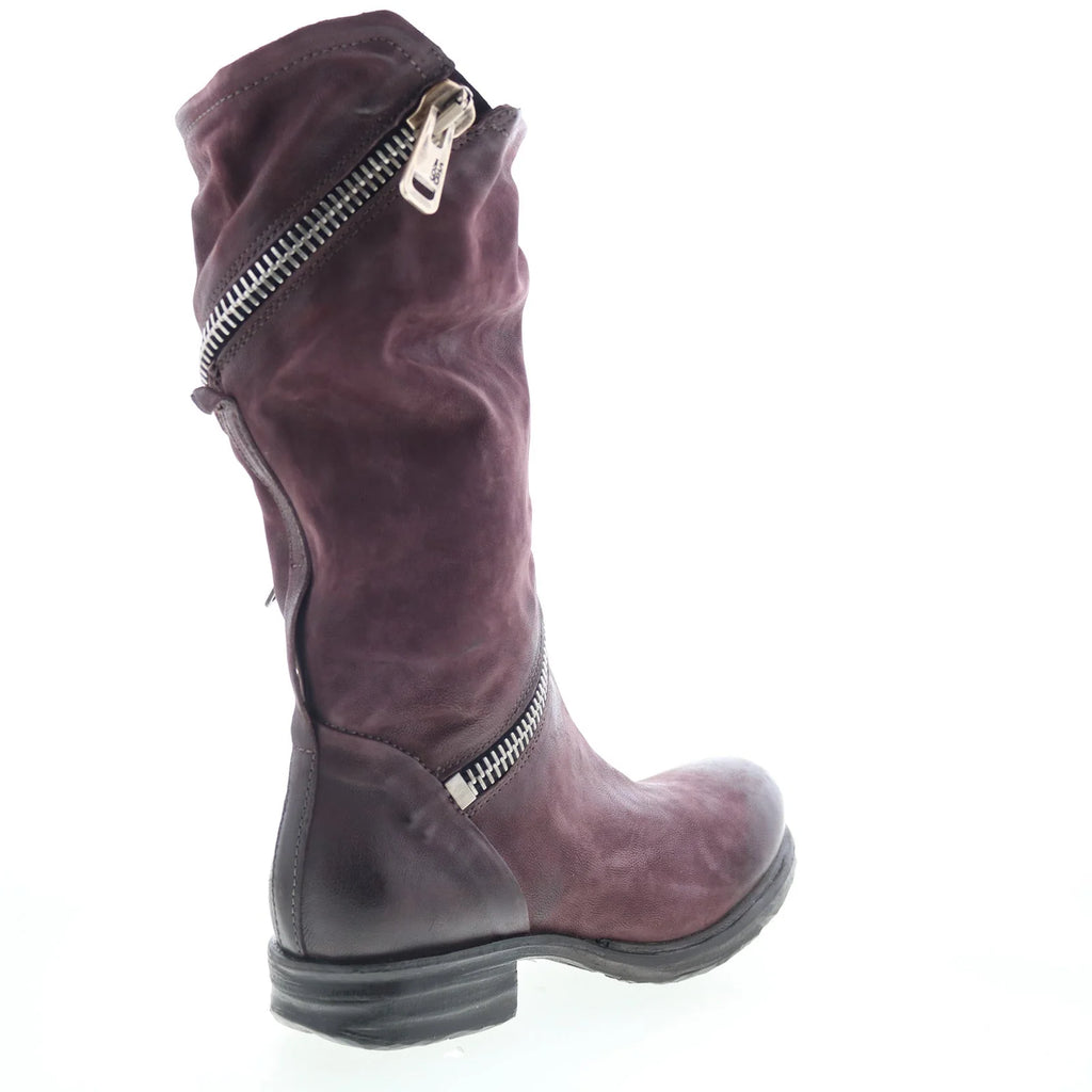 Siggs Womens Burgundy Leather Zipper Casual Dress Boots