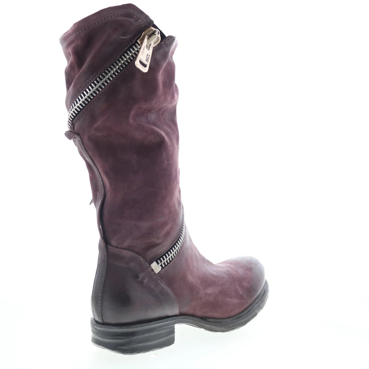 Siggs Womens Burgundy Leather Zipper Casual Dress Boots