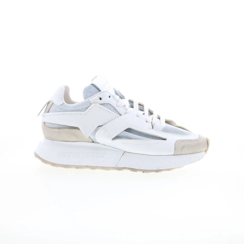 Evander Womens White Synthetic Lace Up Lifestyle Sneakers Shoes